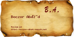 Boczor Abád névjegykártya